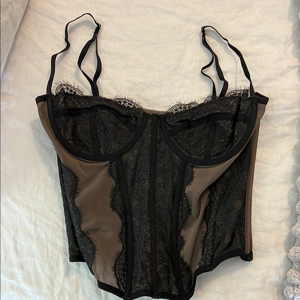 Black Lace Women's Corset Top